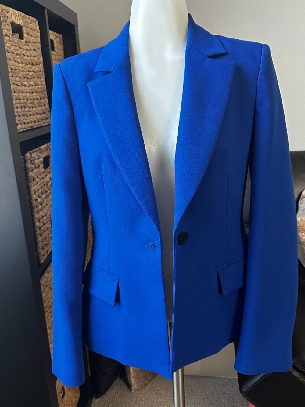 ZARA Blue Fitted Blazer - Size Small